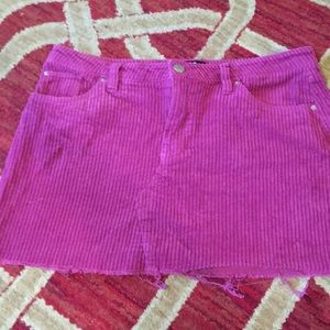 Hot pink corduroy skirt